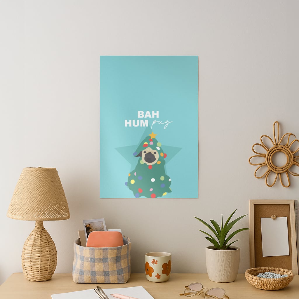 Bah Hum Pug Art Print