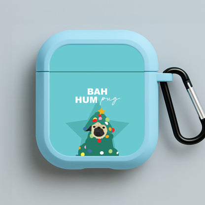 Bah Hum Pug Blue AirPods Case
