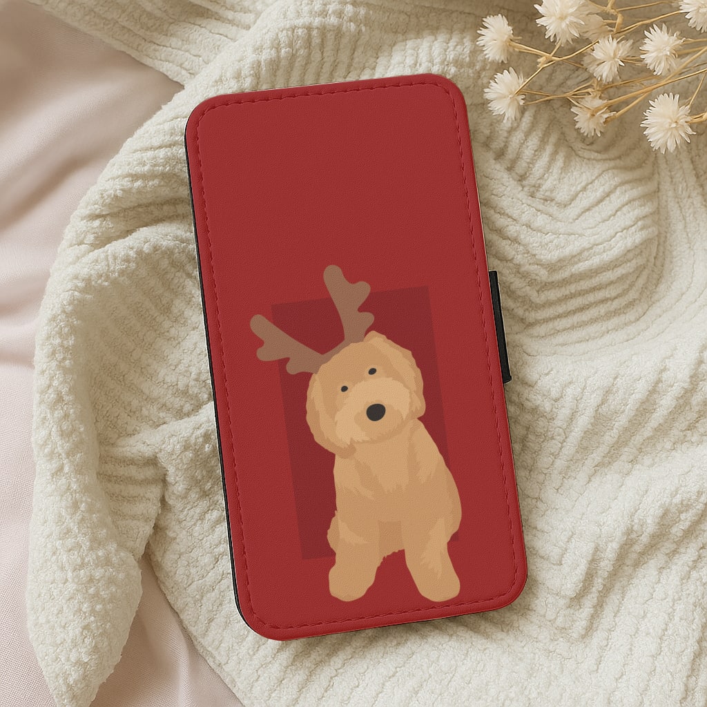 Dog Christmas Ears Wallet Phone Case