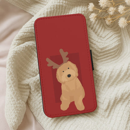 Dog Christmas Ears Wallet Phone Case