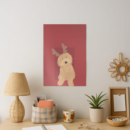 Dog Christmas Ears Art Print