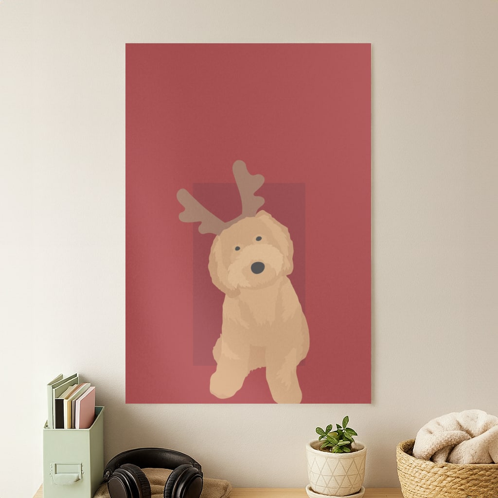 Dog Christmas Ears Poster