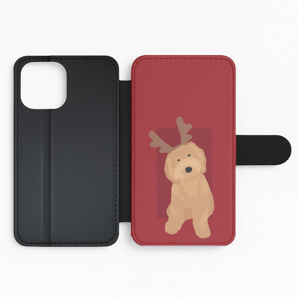 Dog Christmas Ears Flip Phone Case