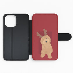 Dog Christmas Ears Flip Phone Case