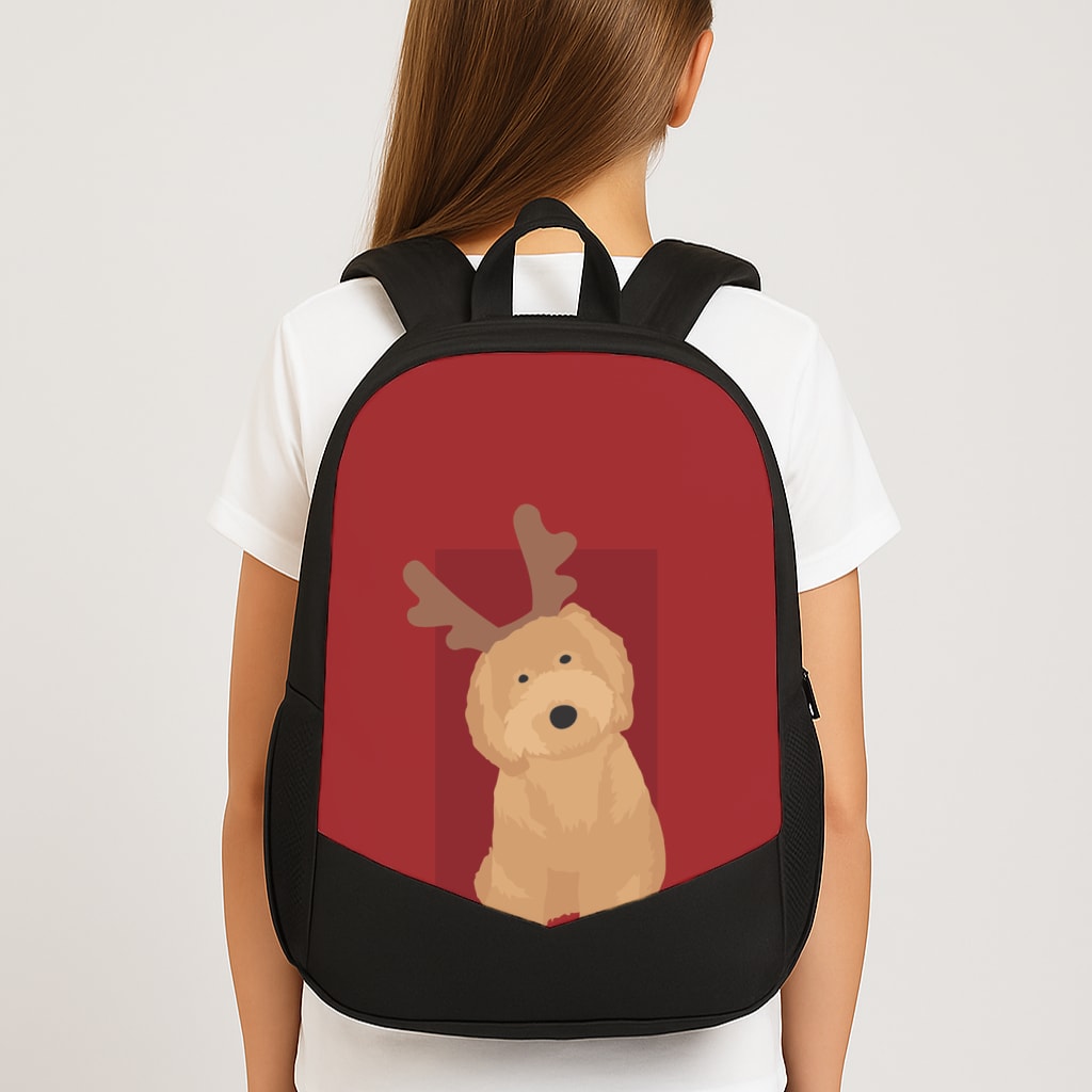 Dog Christmas Ears Large School Bag