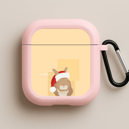 Rabbit Christmas Ears Pink AirPods Case