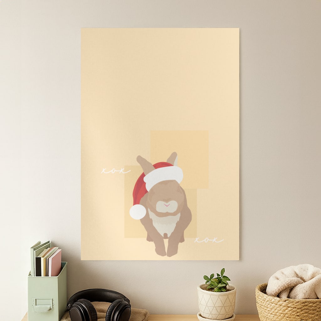 Rabbit Christmas Ears Poster