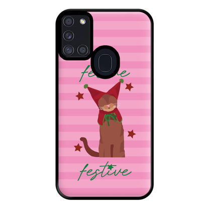 Feline Festive  Phone Case for Galaxy A21s