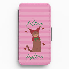Feline Festive Flip / Wallet Phone Case
