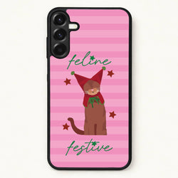 Feline Festive Phone Case for Galaxy A57