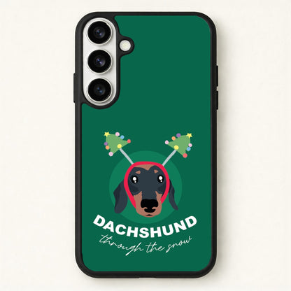 Dachshund Through The Snow Phone Case for Galaxy S26 Plus