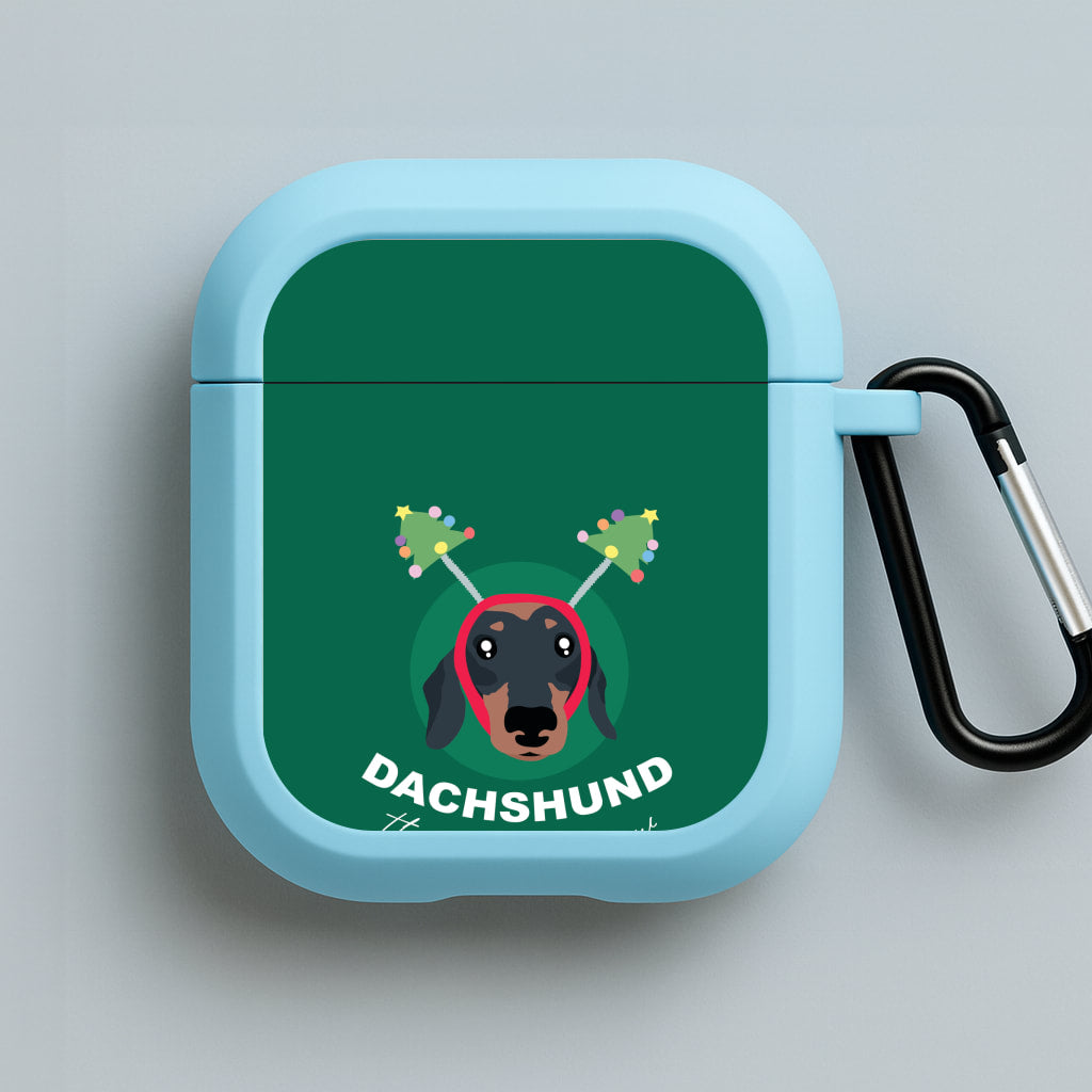 Dachshund Through The Snow Blue AirPods Case