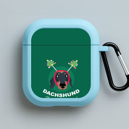 Dachshund Through The Snow Blue AirPods Case