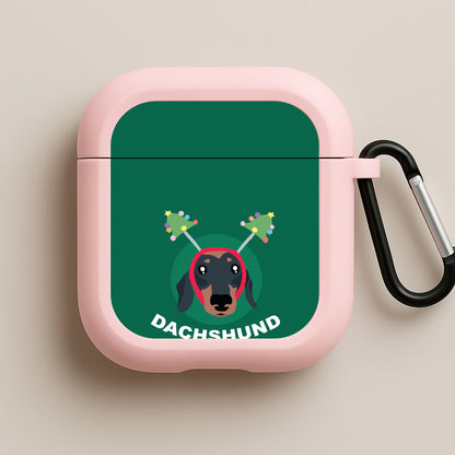 Dachshund Through The Snow Pink AirPods Case