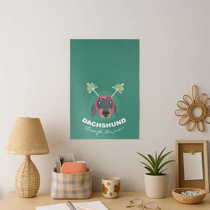 Dachshund Through The Snow Art Print