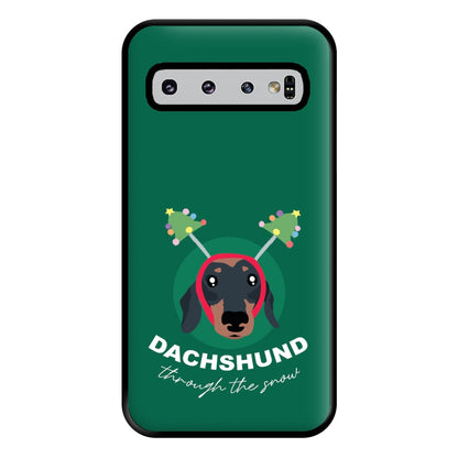 Dachshund Through The Snow Phone Case for Galaxy S10 Plus