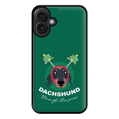 Dachshund Through The Snow Phone Case for iPhone 16 Plus