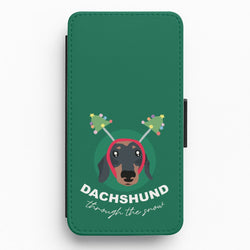 Dachshund Through The Snow Flip / Wallet Phone Case