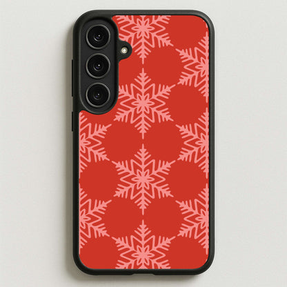 Red Giant Snowflakes Christmas Pattern Phone Case for Galaxy S25FE