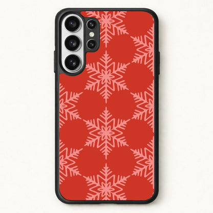 Red Giant Snowflakes Christmas Pattern Phone Case for Galaxy S26 Ultra