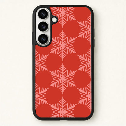 Red Giant Snowflakes Christmas Pattern Phone Case for Galaxy S26 Plus