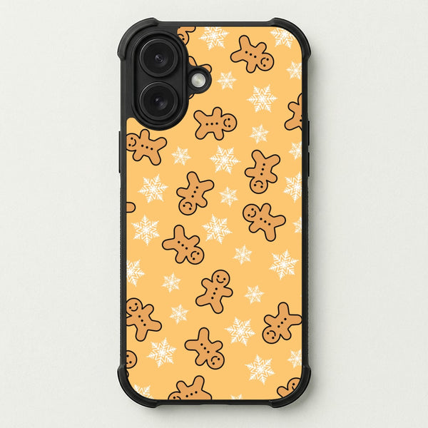 Cute Gingerbread And Snowflakes Pattern Phone Case — Bumper case