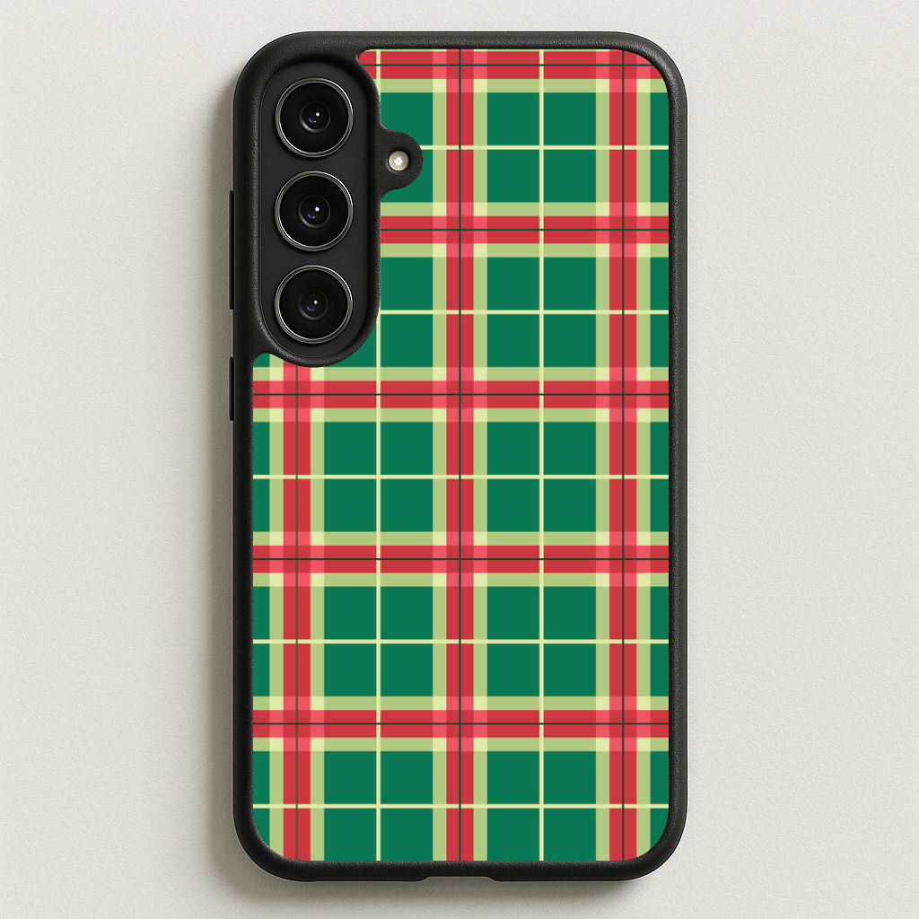Red And Green Tartan II Christmas Pattern Phone Case for Galaxy S25FE