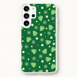Cartoon Christmas Trees And Snowflakes Pattern Phone Case for Galaxy S26 Ultra