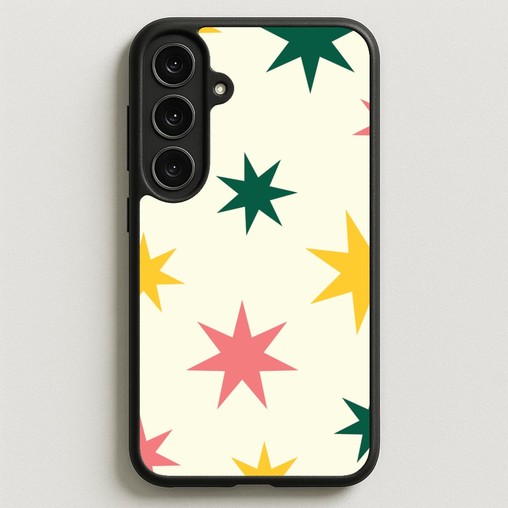 Colourful Christmas Stars Pattern Phone Case for Galaxy S25FE