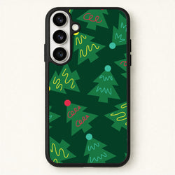 Abstract Christmas Trees Pattern Phone Case for Galaxy S26