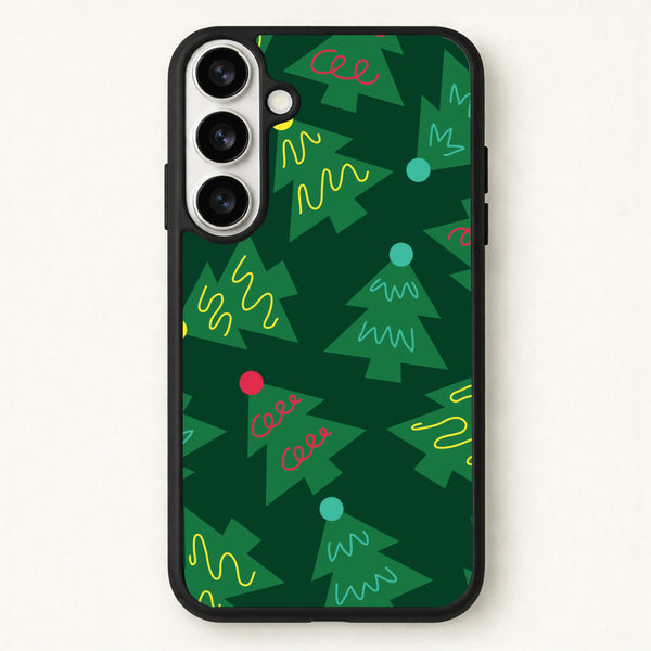 Abstract Christmas Trees Pattern Phone Case for Galaxy S26
