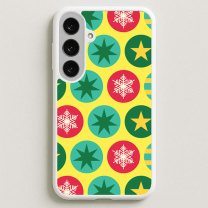 Colourful Abstract Baubles Christmas Pattern Phone Case for Galaxy S25FE