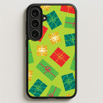 Colourful Abstract Christmas Presents Pattern Phone Case for Galaxy S25FE