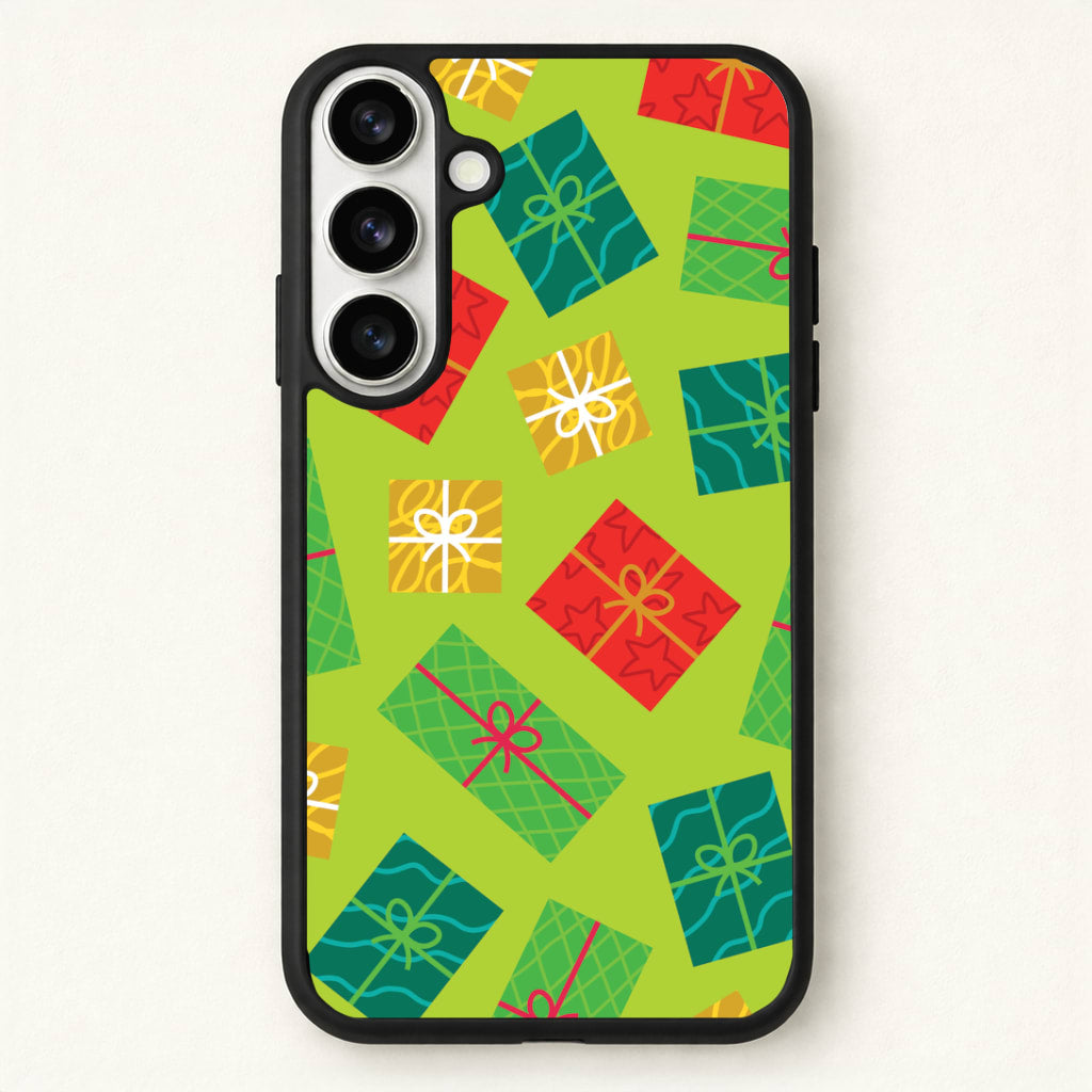 Colourful Abstract Christmas Presents Pattern Phone Case for Galaxy S26 Plus