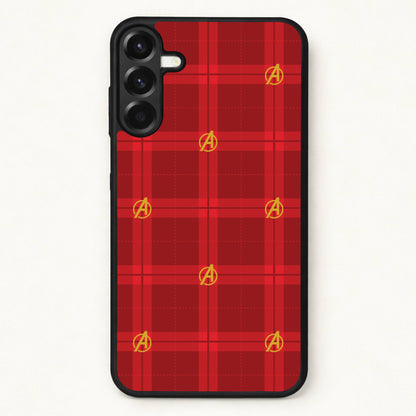 Superhero Team Red Tartan Pattern Phone Case for Galaxy A37