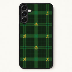 Superhero Team Green Tartan Pattern Phone Case for Galaxy A57