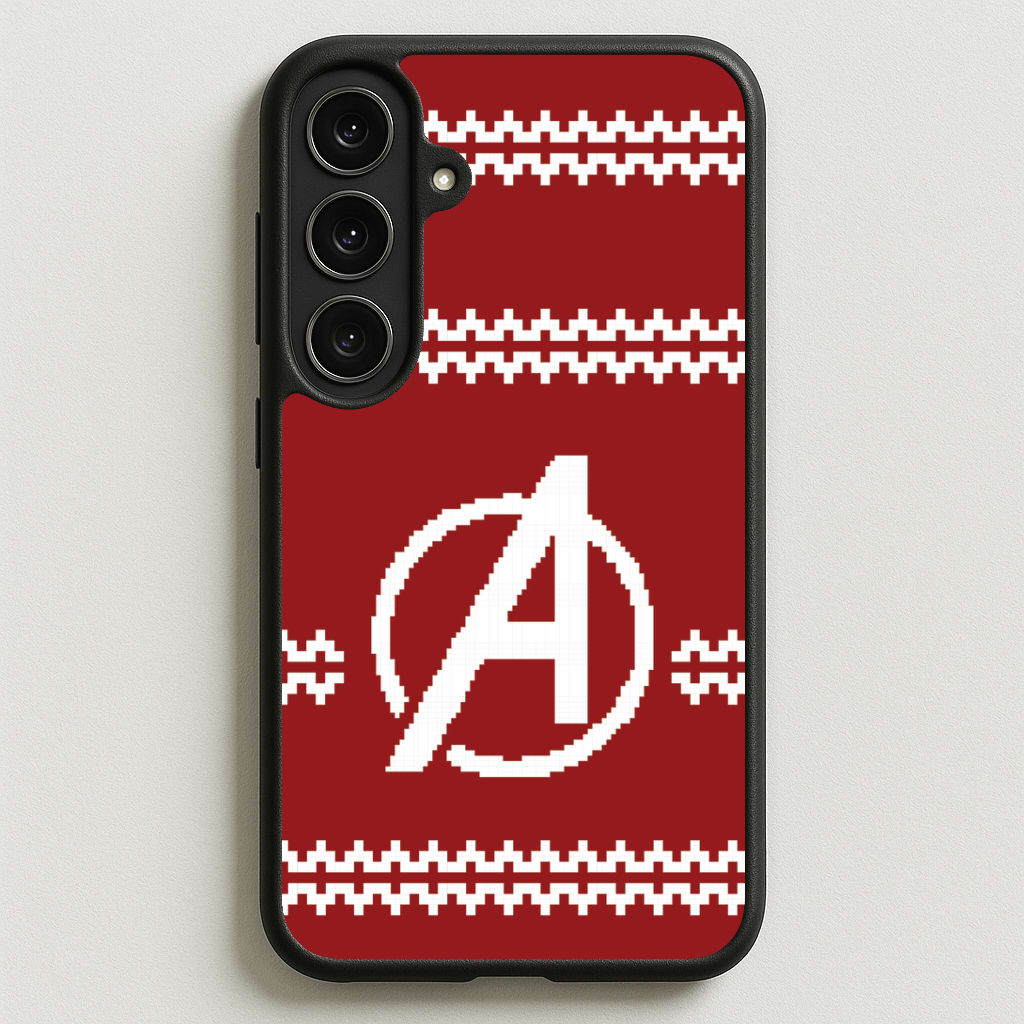 Superhero Team Red Christmas Jumper Phone Case for Galaxy S25FE