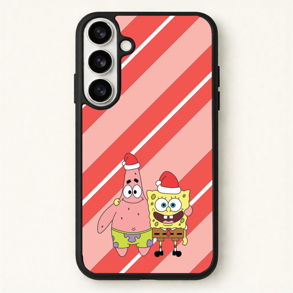 Cartoon Sponge And Starfish Christmas Hats Phone Case for Galaxy S26