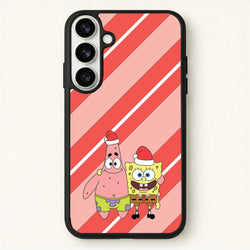 Cartoon Sponge And Starfish Christmas Hats Phone Case for Galaxy S26 Plus