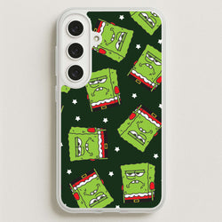Grumpy Christmas Cartoon Sponge Pattern Phone Case for Galaxy S25FE