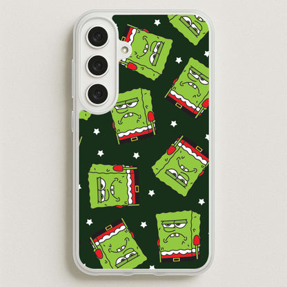 Grumpy Christmas Cartoon Sponge Pattern Phone Case for Galaxy S25FE