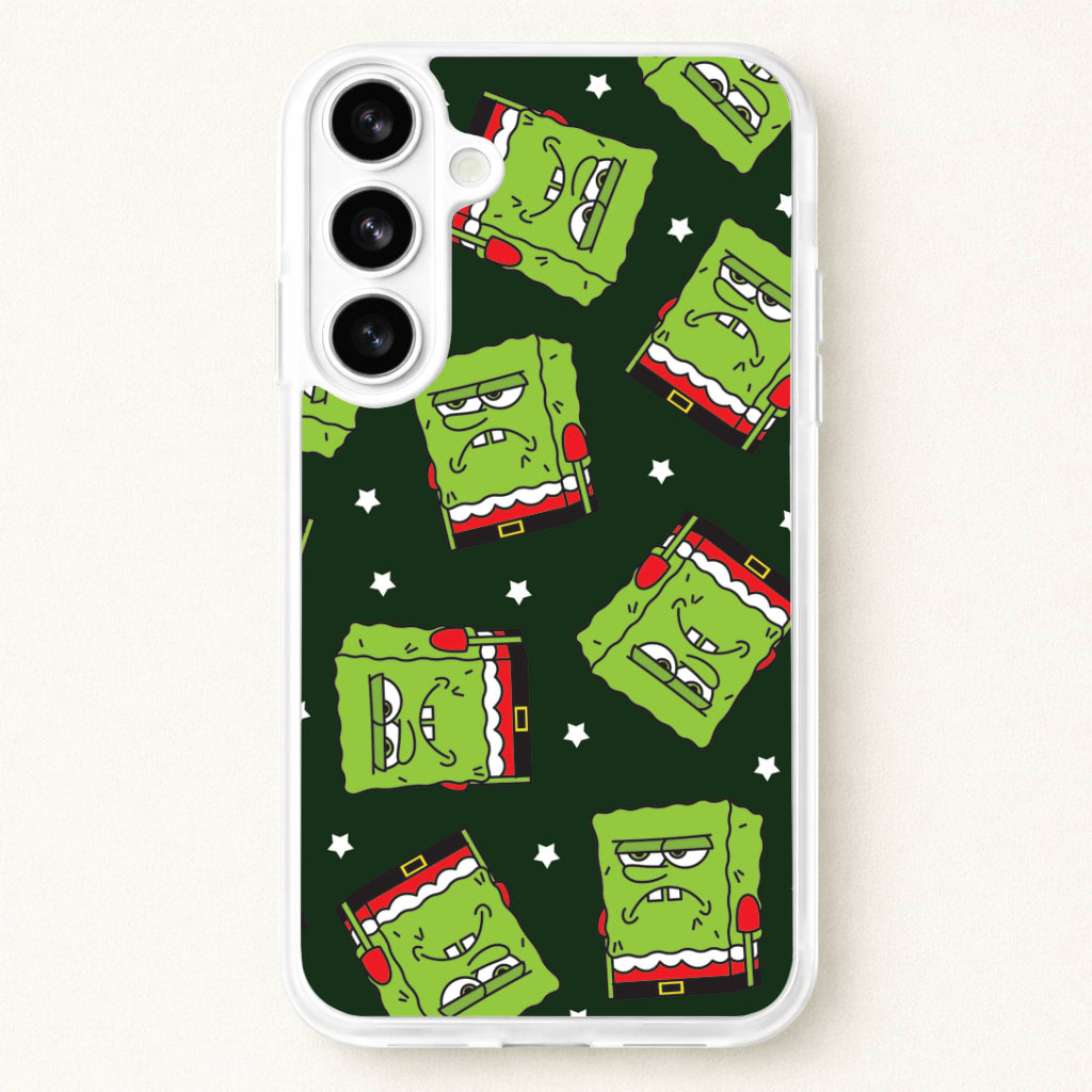 Grumpy Christmas Cartoon Sponge Pattern Phone Case for Galaxy S26 Plus