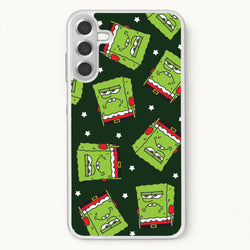 Grumpy Christmas Cartoon Sponge Pattern Phone Case for Galaxy A57