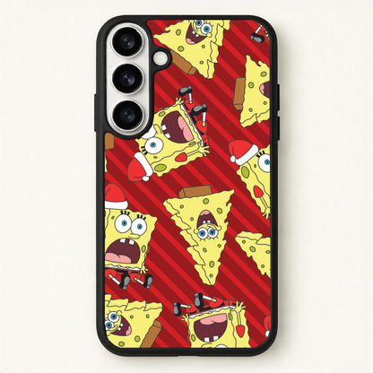 Christmas Cartoon Sponge Stripes Pattern Phone Case for Galaxy S26