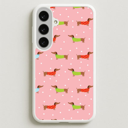 Christmas Jumpers Dachshund Pattern Phone Case for Galaxy S25FE