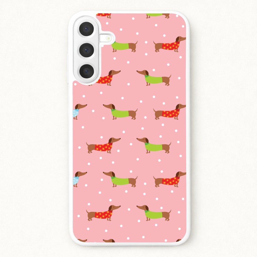 Christmas Jumpers Dachshund Pattern Phone Case for Galaxy A37