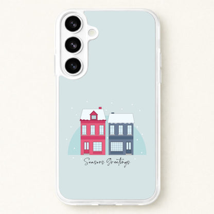 Seasons Greetings Winter Townhouses Phone Case for Galaxy S26