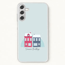 Seasons Greetings Winter Townhouses Phone Case for Galaxy A57