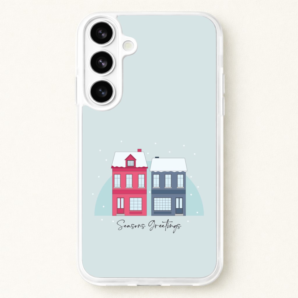 Seasons Greetings Winter Townhouses Phone Case for Galaxy S26 Plus