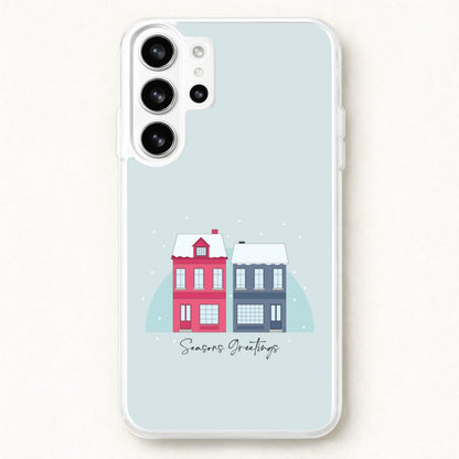 Seasons Greetings Winter Townhouses Phone Case for Galaxy S26 Ultra